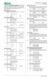 DIFFERENTIAL EQUATIONS HANDOUTS