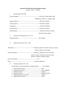 89OUTLINE Homeroom Farewell Party and Recognition Program