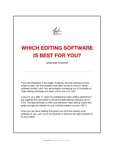 Which editing software is best for you by Jordan Orme
