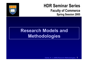 Research Models and Methodologies