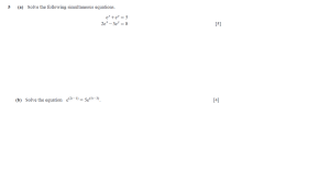 Simultaneous & Exponential Equations Exam