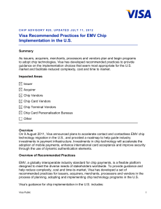 Chip Advisory 20 Recomm Practices EMV US