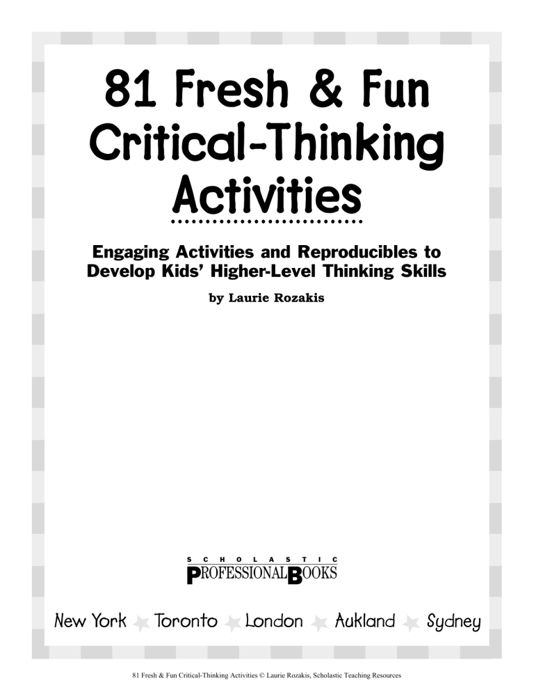 81 fresh & fun critical thinking activities