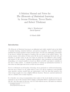 Elements of Statistical Learning Weatherwax Epstein Hastie Solution Manual