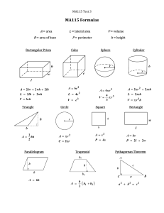 115 Geometry Formulas