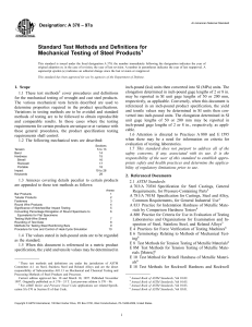 Steel Product Mechanical Testing: ASTM A370 Standard