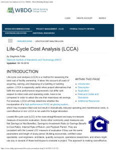 Life-Cycle Cost Analysis (LCCA)  WBDG - Whole Building Design Guide