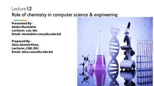 Lecture 1.2 Role of chemistry in Computer science