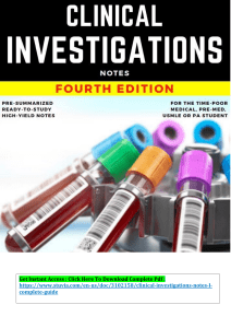 Clinical Investigations Notes