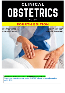 Clinical Obstetrics Notes