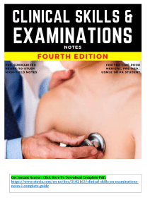 Clinical Skills and Examinations Notes