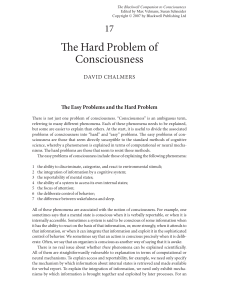 chalmers The Hard Problem of consciousness (ch. 1 2010) 