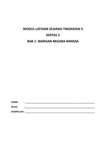 MODUL LATIHAN SEJARAH TINGKATAN 4