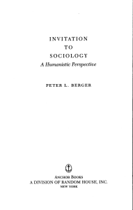 Peter L. Berger - Invitation to Sociology  A Humanistic Perspective-Anchor Books (1963)