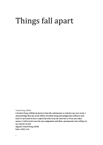 Ysebel Peng 22006 Steve Boyland Things fall apart G1Engish Project