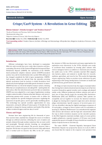 CrisprCas9 System - A Revolution in Gene Editing