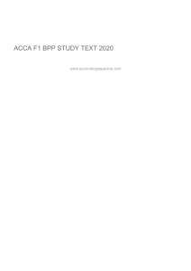 ACCA F1 BPP study text book 2020