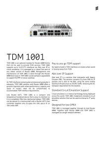 Ericsson TDM 1001 Datasheet