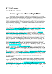 Feminist aspects in Baburao Bagul's Mother 
