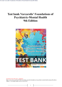 test bank Varcarlis's foundation of psychiatric mental health 9th edition