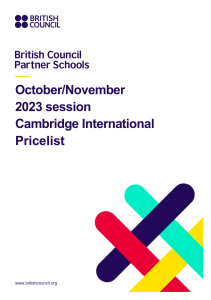 BritishCouncil-Price List-Cambridge-OctNov 2023