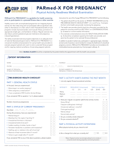 PARmed-X for Pregnancy: Medical Exam Form