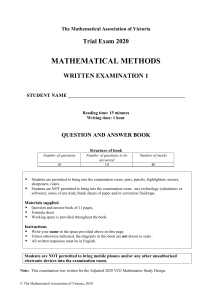 2020 MAV Maths Methods Trial  Exam 1