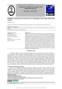 Reliability Assessment for Overhead Power Transmission Lines using Failure Rate Analysis