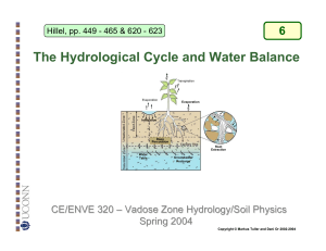The Hydrological Cycle and Water Balance