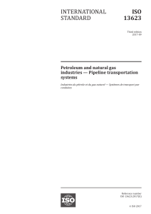 ISO 13623-2017 PETROLEUM AND NATURAL GAS INDUSTRIES - PIPELINE TRANSPORTATION SYSTEMS