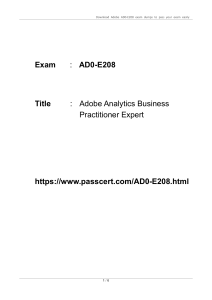 Adobe Analytics Business Practitioner AD0-E208 Dumps
