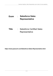Salesforce Certified Sales Representative Exam Dumps