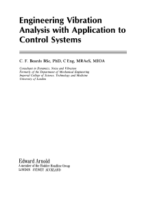Engineering vibration analysis with application to control systems by Beards