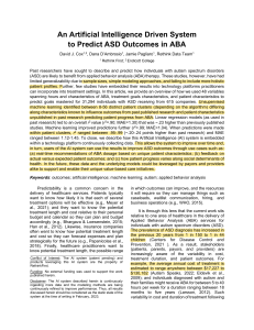 (PrePrint) An Artificial Intelligence Driven System to Predict ASD Outcomes in ABA (1)
