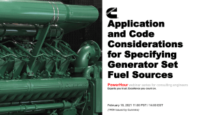 2021-02.18 Application and Code Considerations for Specifying Generator Set Fuel Sources