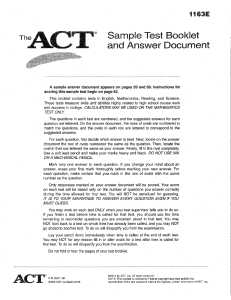 ACT Test 1163E (Academic Evaluation)