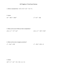 ACP Algebra 2 Final Exam Review 2023