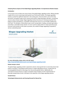 Biogas Upgrading Industry: Market Size, Share, and Growth Overview