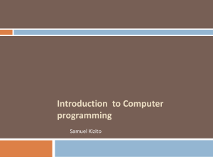 COM 113 Intro To Programming