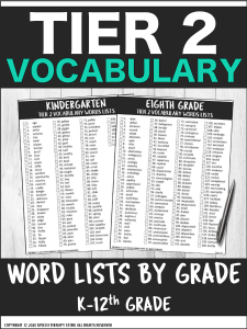Tier 2 Vocabulary Words