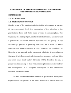 COMPARISON OF VARIOUS METHOD USED IN MEASURING THE GRAVITATIONAL CONSTANT G (2)