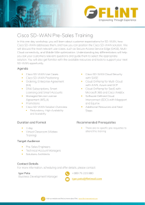 Cisco-SD-WAN-Pre-Sales-Training Agenda v.1