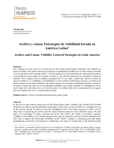 Archivo y canon. Estrategias de visibilidad letrada en América Latina