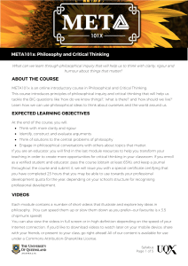 META101x - Philosophy and Critical Thinking (University of Queensland)