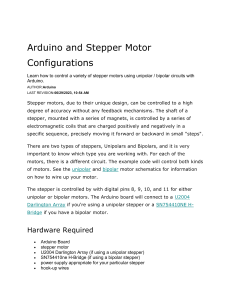 Arduino and Stepper Motor Configurations