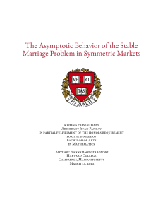 The Asymptotic Behavior of the Stable Marriage Problem in Symmetric Markets