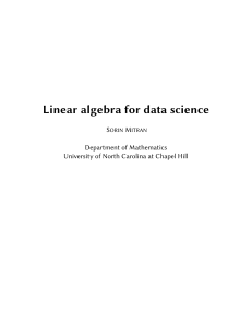 Linear Algebra for Data Science