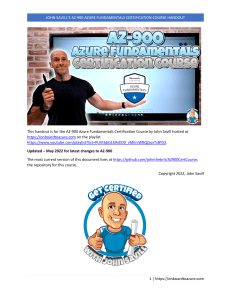 John Savill's AZ-900 Azure Fundamentals Certification Course Handout