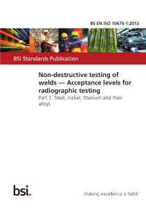 EN ISO 10675-1:2013: Radiographic Testing of Welds Standard