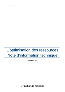 L’optimisation des ressources